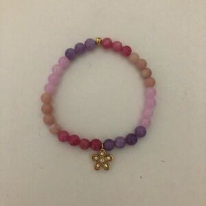 Brighton Enchanting Flower Semi-Precious Beaded Stretch Charm Bracelet